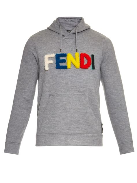 fendi hoodie mens whitr|Fendi men's gray pullover hoodie.